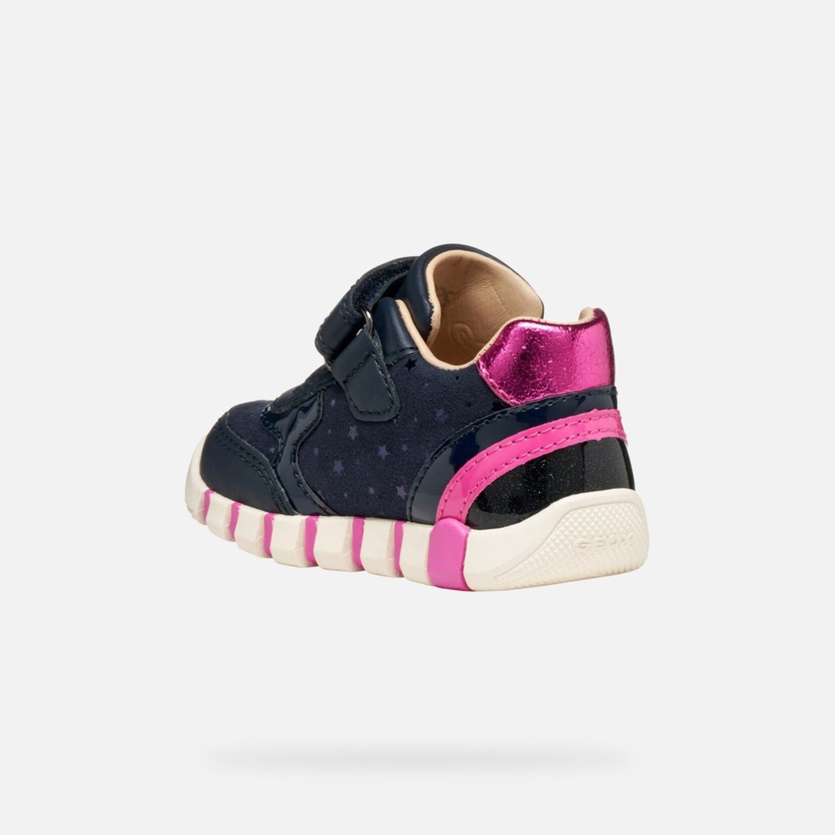 Geox GEOX - First steps sports shoes 'B. Iupidoo- Suède et mesh - Navy/Fuchsia'