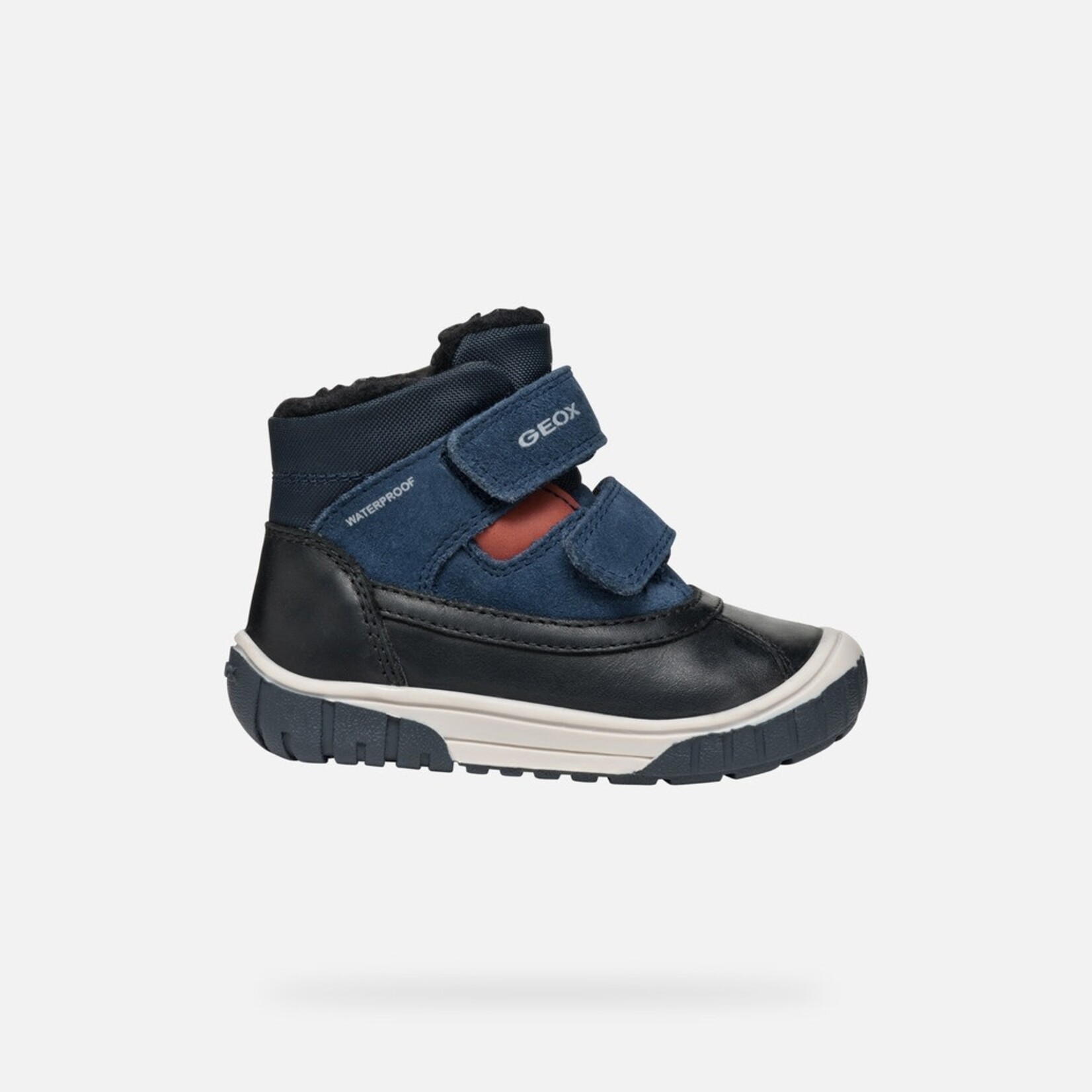 Geox GEOX - Bottes mi-saison avec doublures et imperméables 'Omar - Suède et nylon - Noir/Bleu marin'