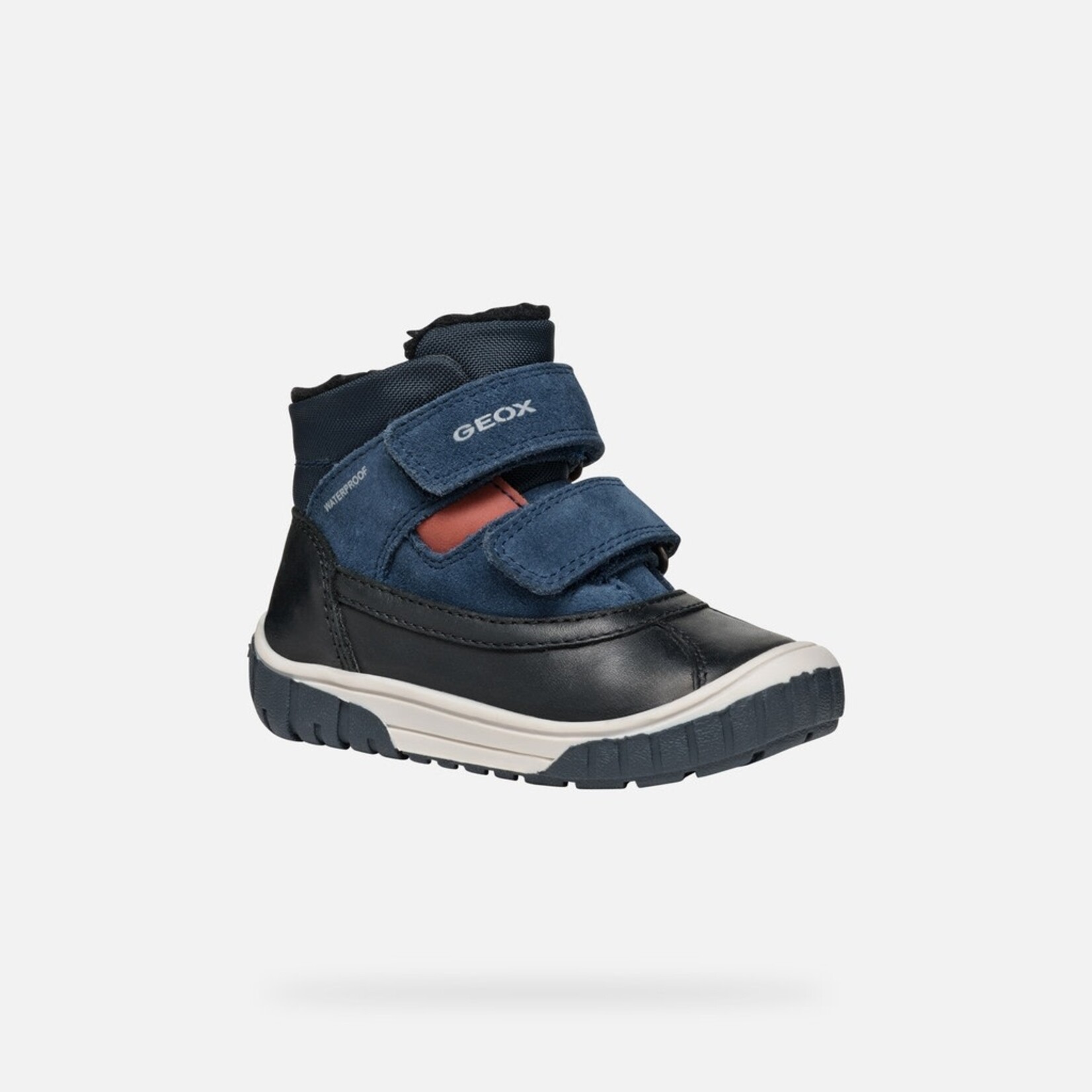 Geox GEOX - Mid-Season Waterproof Boots with Fur Lining 'Omar - Suede and nylon - Black/Navy'