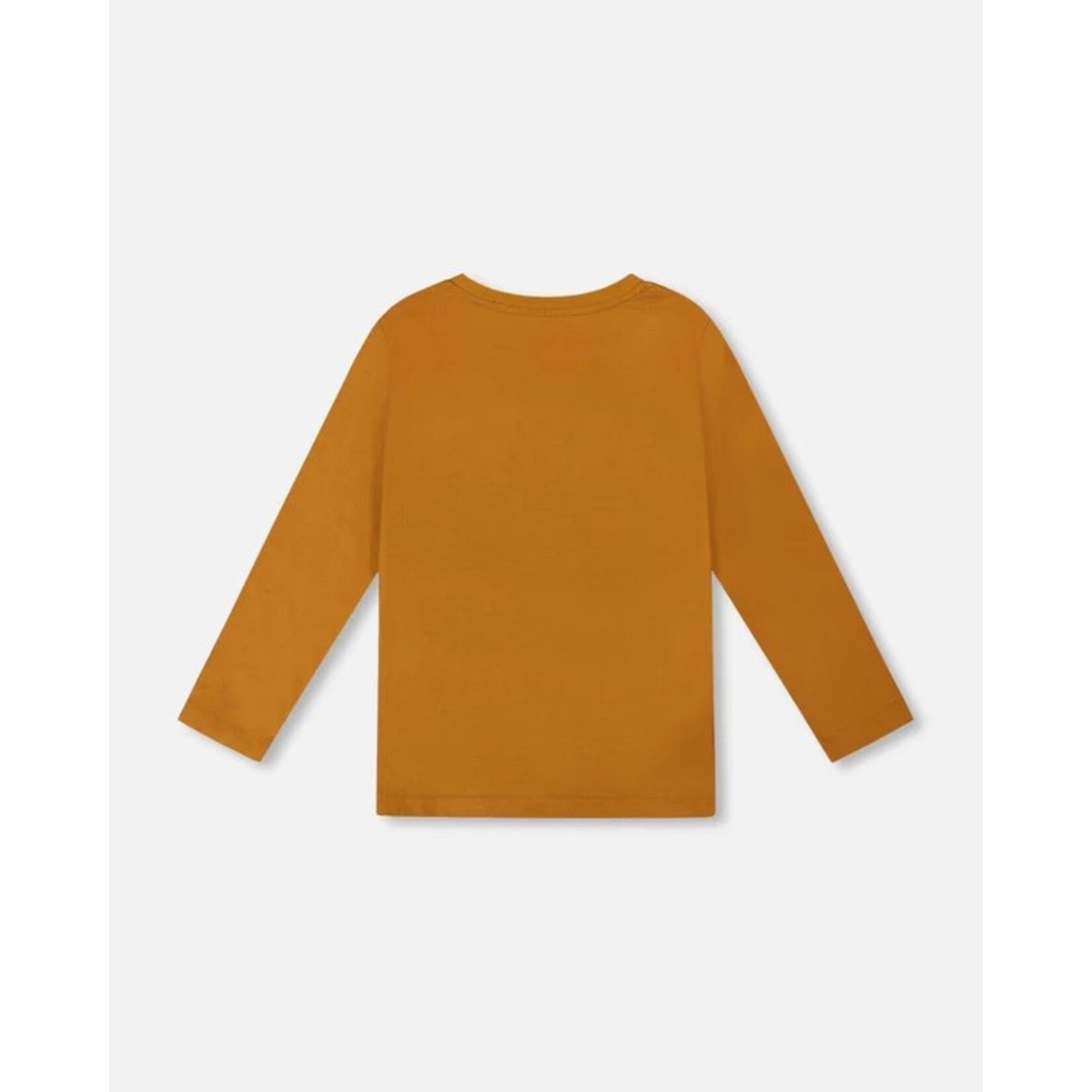 Deux par Deux DEUX PAR DEUX- Longsleeve Cotton Jersey T-Shirt Orange Brown with forest animal collage 'B.O.Y.S'