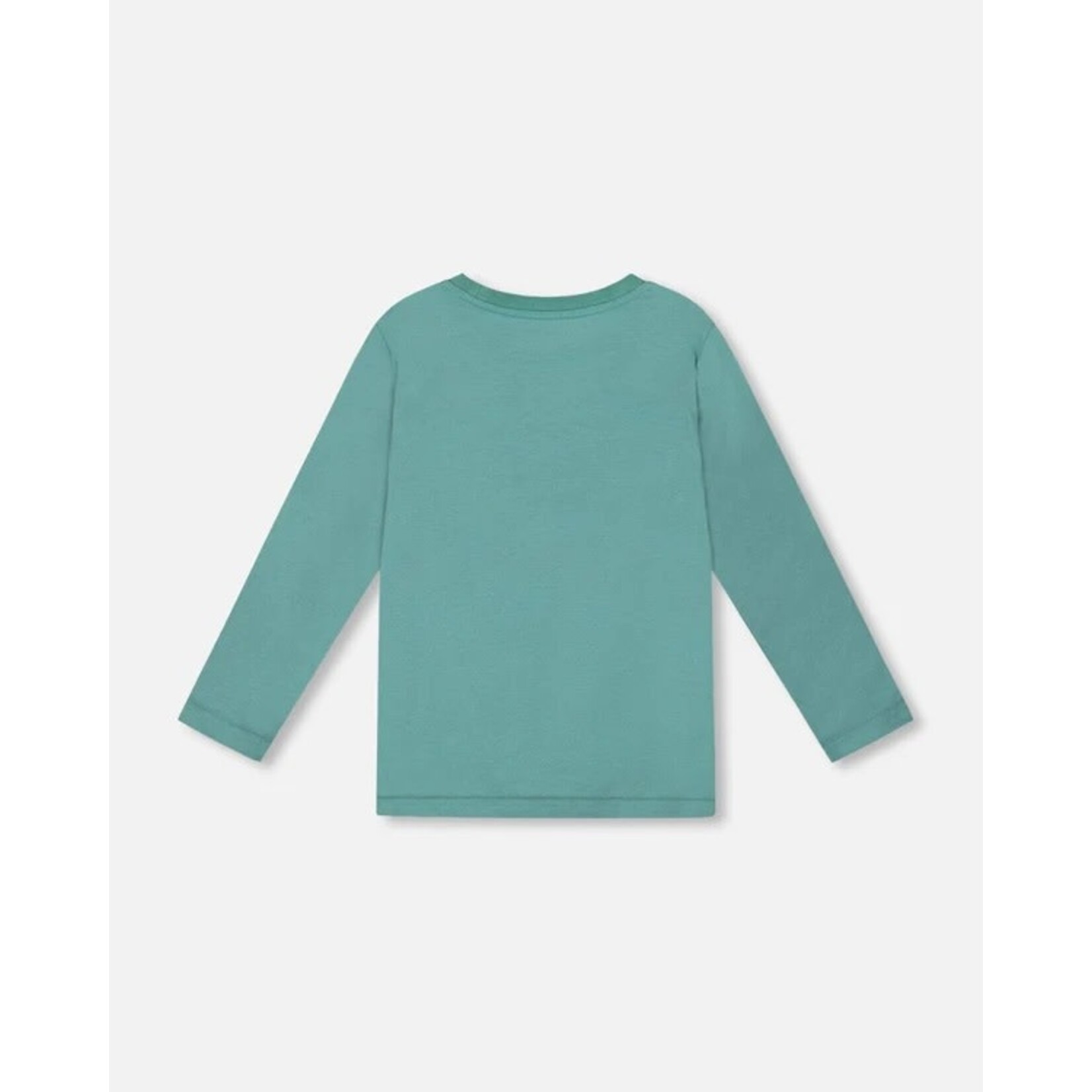 Deux par Deux DEUX PAR DEUX- T-shirt en jersey à manches longues turquoise avec scène de montagnes et lac 'B.O.Y.S'