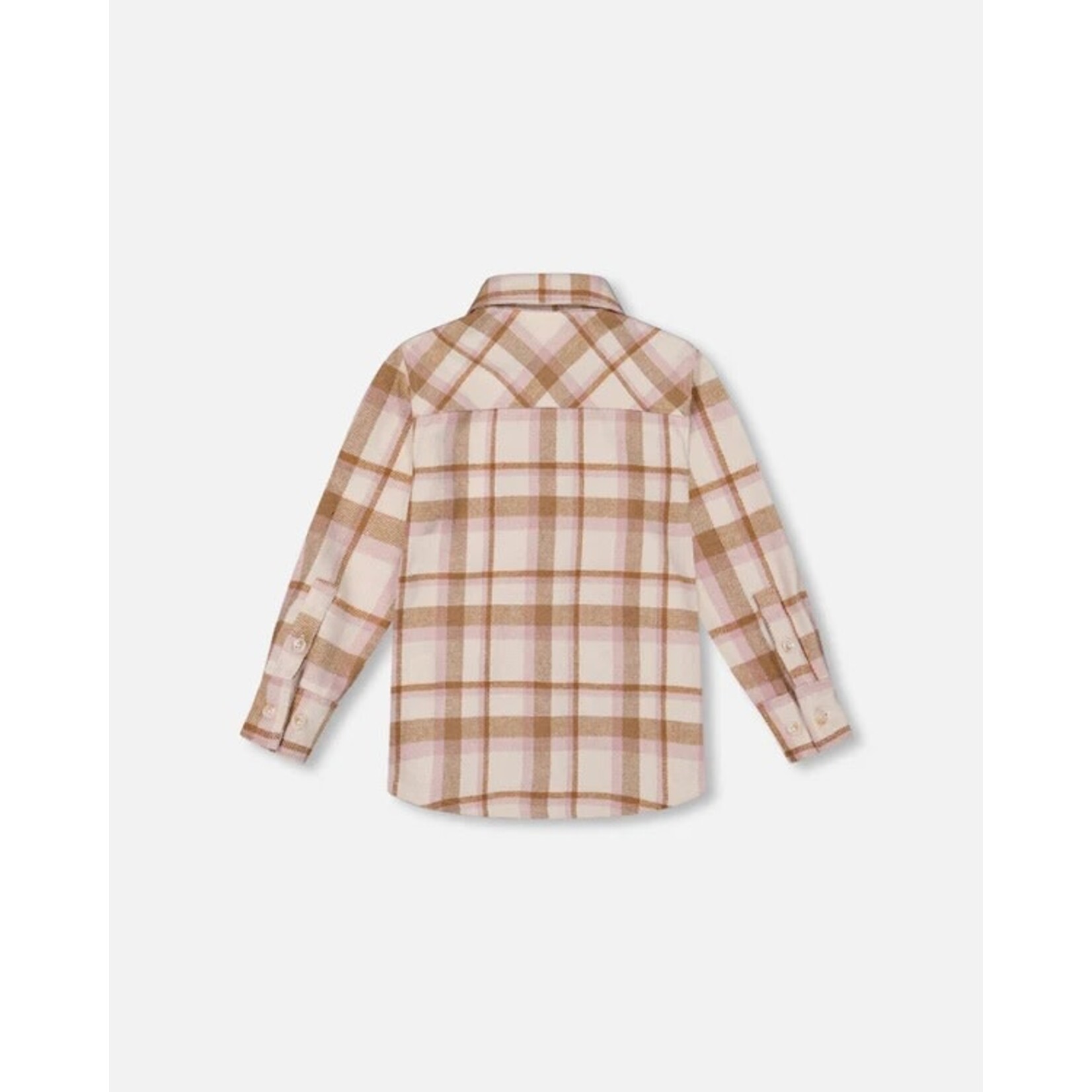Deux par Deux DEUX PAR DEUX - Surchemise à carreaux blanc cassé, beige et rose 'Adeptes de plein air'