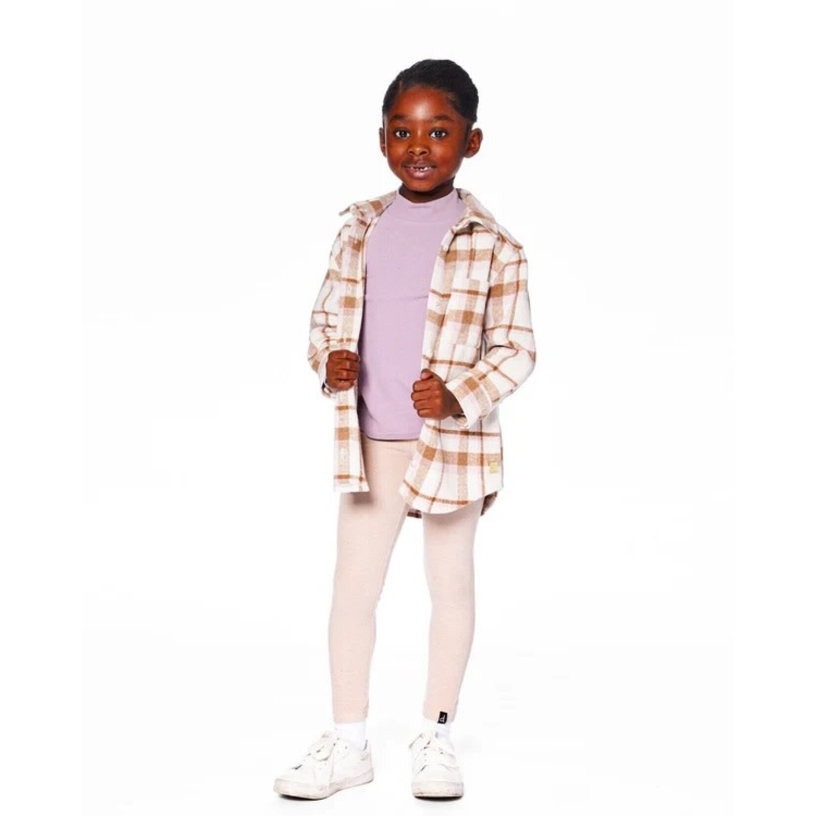Deux par Deux DEUX PAR DEUX - Surchemise à carreaux blanc cassé, beige et rose 'Adeptes de plein air'