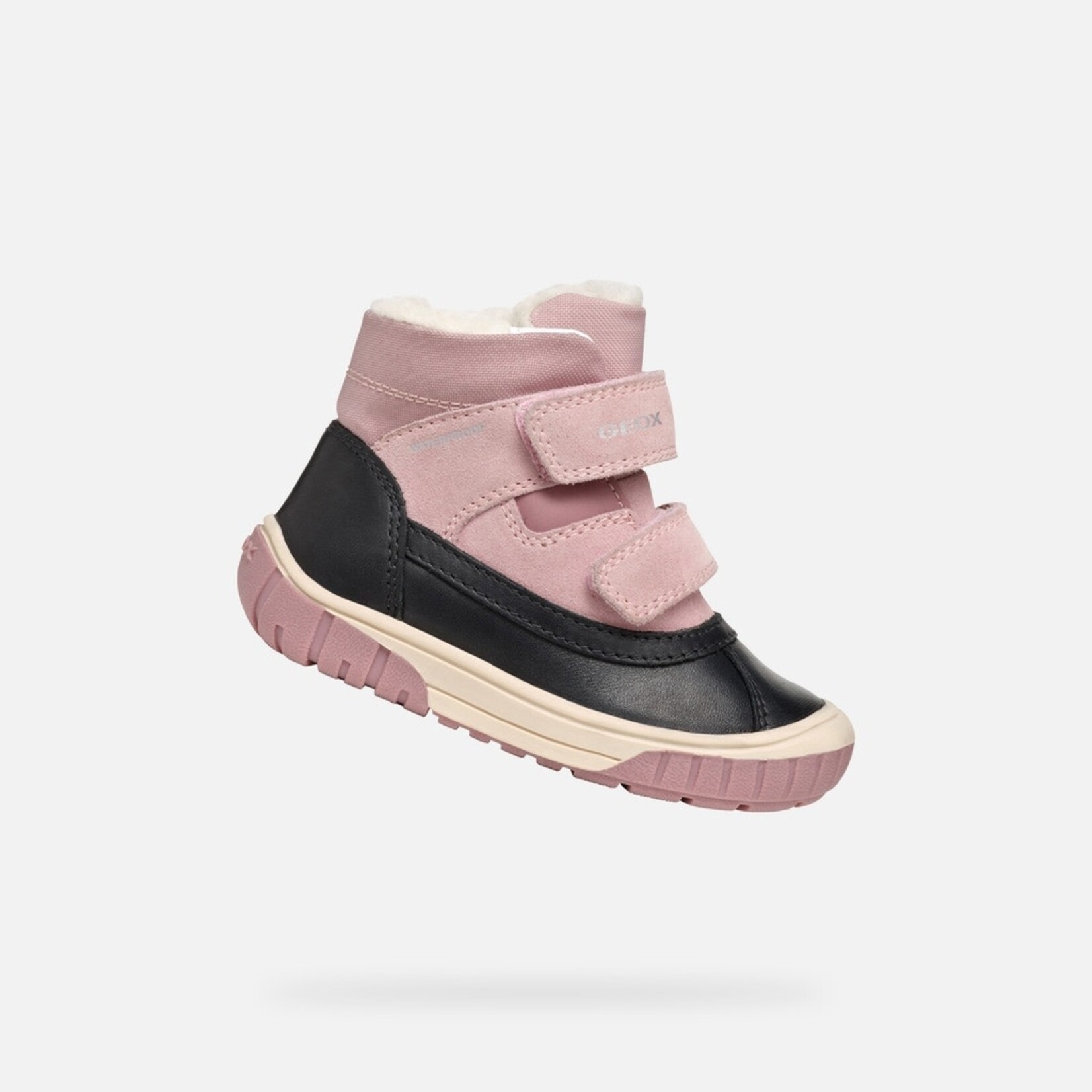 Geox GEOX - Mid-season boots with lining and waterproofs 'Omar - Suede and nylon - Black/Pink'