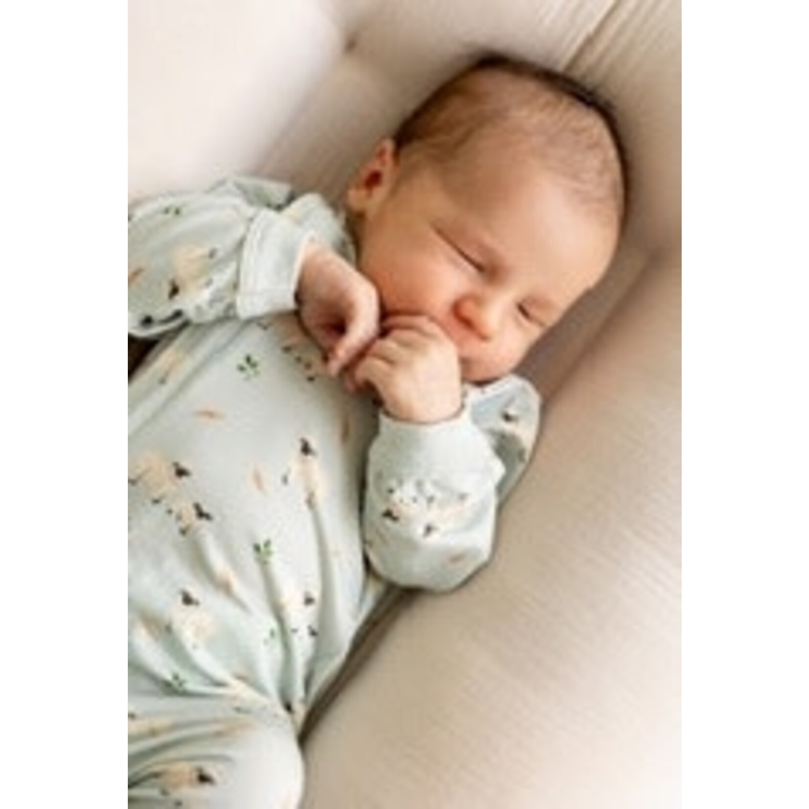 Coccoli COCCOLI - Baby one-piece pajamas in blue modal with sheep print