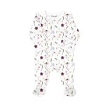 Coccoli COCCOLI - Pyjama une pièce pour bébé en modal blanc avec imprimé de fleurs