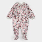 Petit Lem PETIT LEM - Pyjama de bébé beige à imprimé floral coquelicots