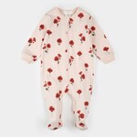 Petit Lem PETIT LEM - Pyjama de bébé rose à imprimé coquelicots