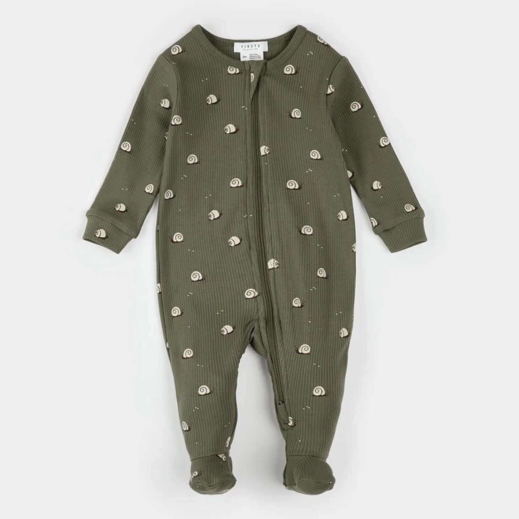 Petit Lem PETIT LEM - Pyjama de bébé vert à imprimé d'escargots