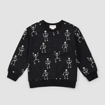 Miles the label MILES THE LABEL - Sweatshirt noir avec imprimé de squelettes (Glow in the dark)