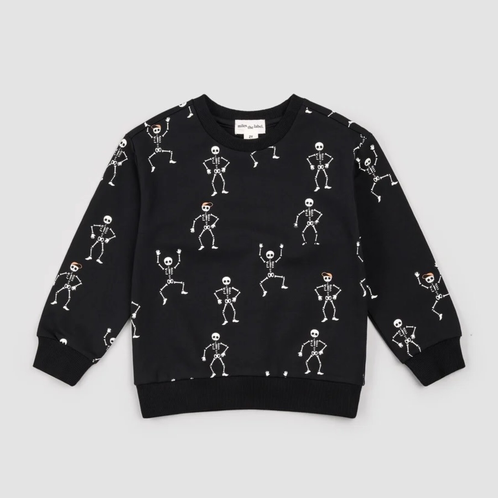 Miles the label MILES THE LABEL - Black sweatshirt with skeleton print (Glow in the dark)