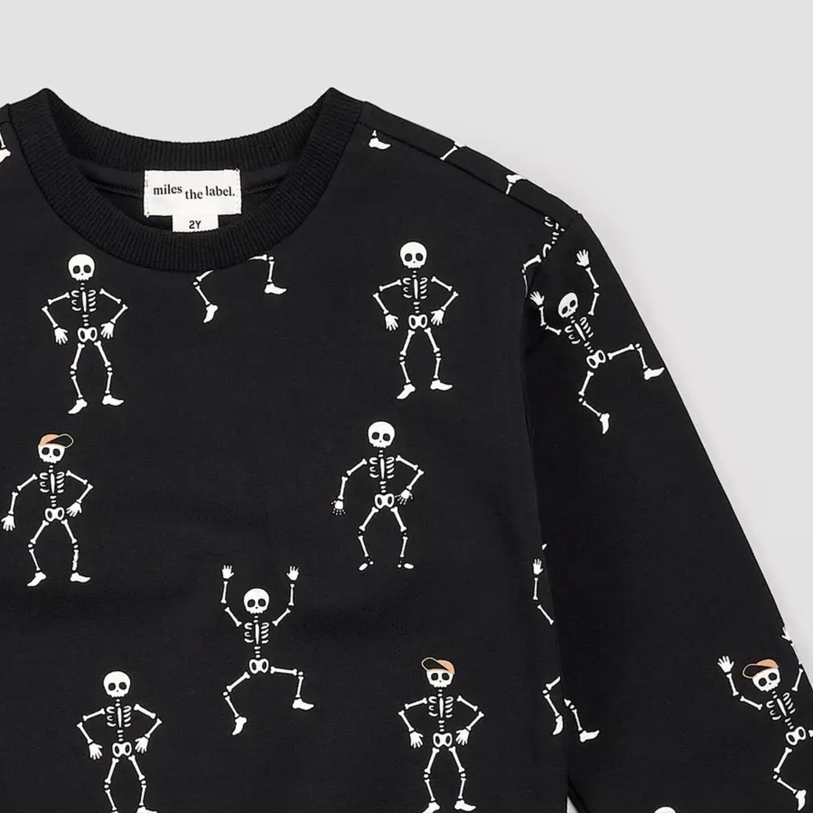 Miles the label MILES THE LABEL - Black sweatshirt with skeleton print (Glow in the dark)