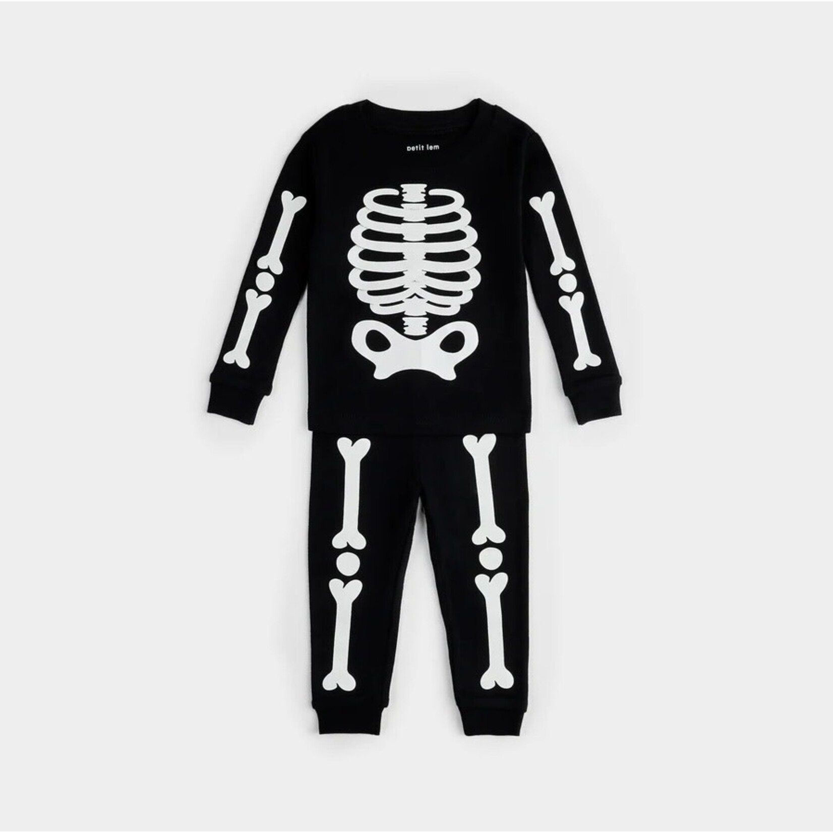 Petit Lem PETIT LEM - Ensemble pyjama noir à imprimés de squelettes phosphorescent