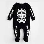 Petit Lem PETIT LEM - Pyjama de bébé noir à imprimés de squelettes phosphorescent