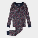 Petit Lem PETIT LEM - Ensemble pyjama bleu marine à imprimé coquelicot