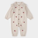 Petit Lem PETIT LEM - Beige knit jumpsuit with poppy print