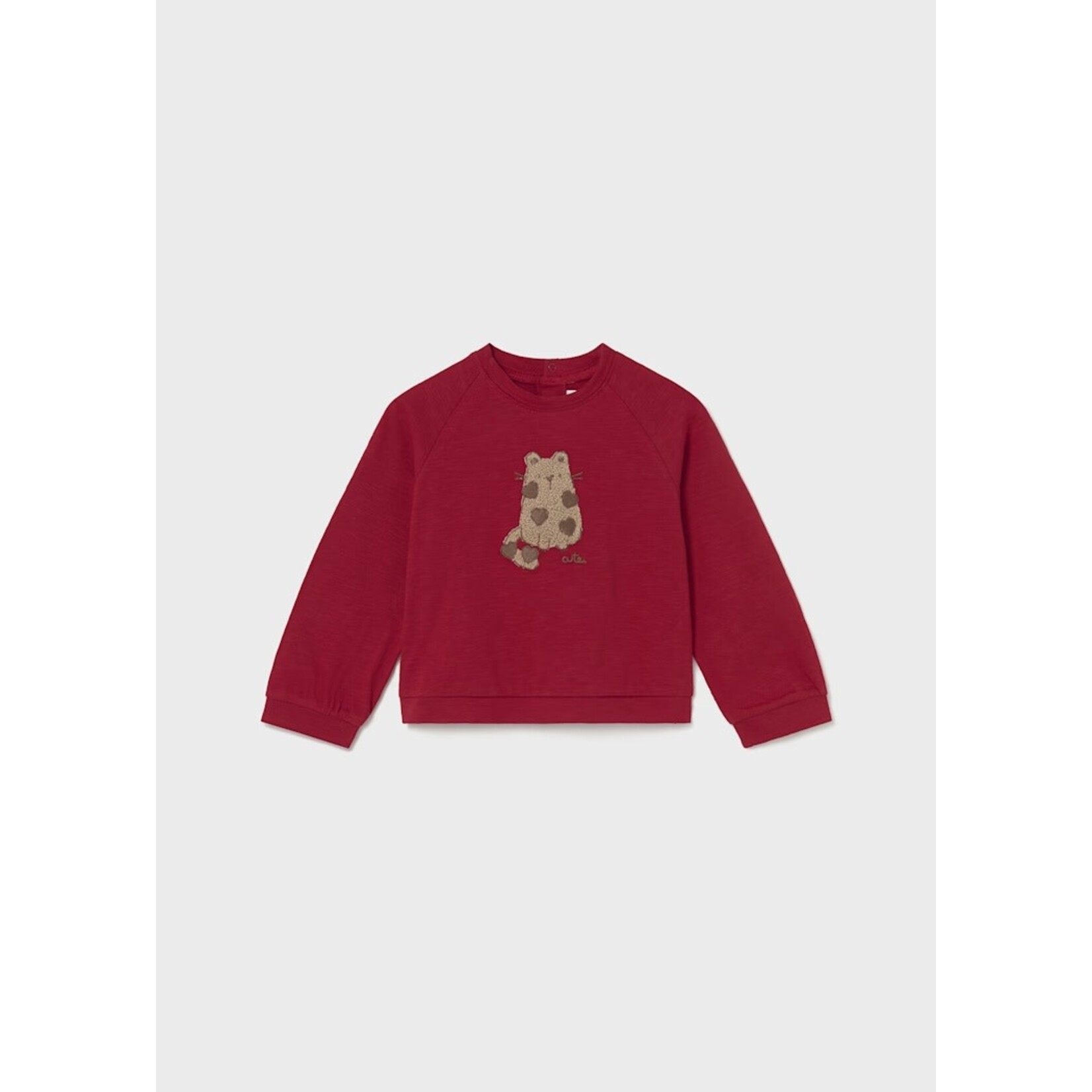 Mayoral MAYORAL - Oversized T-Shirt with Cat and Hearts Embroidery