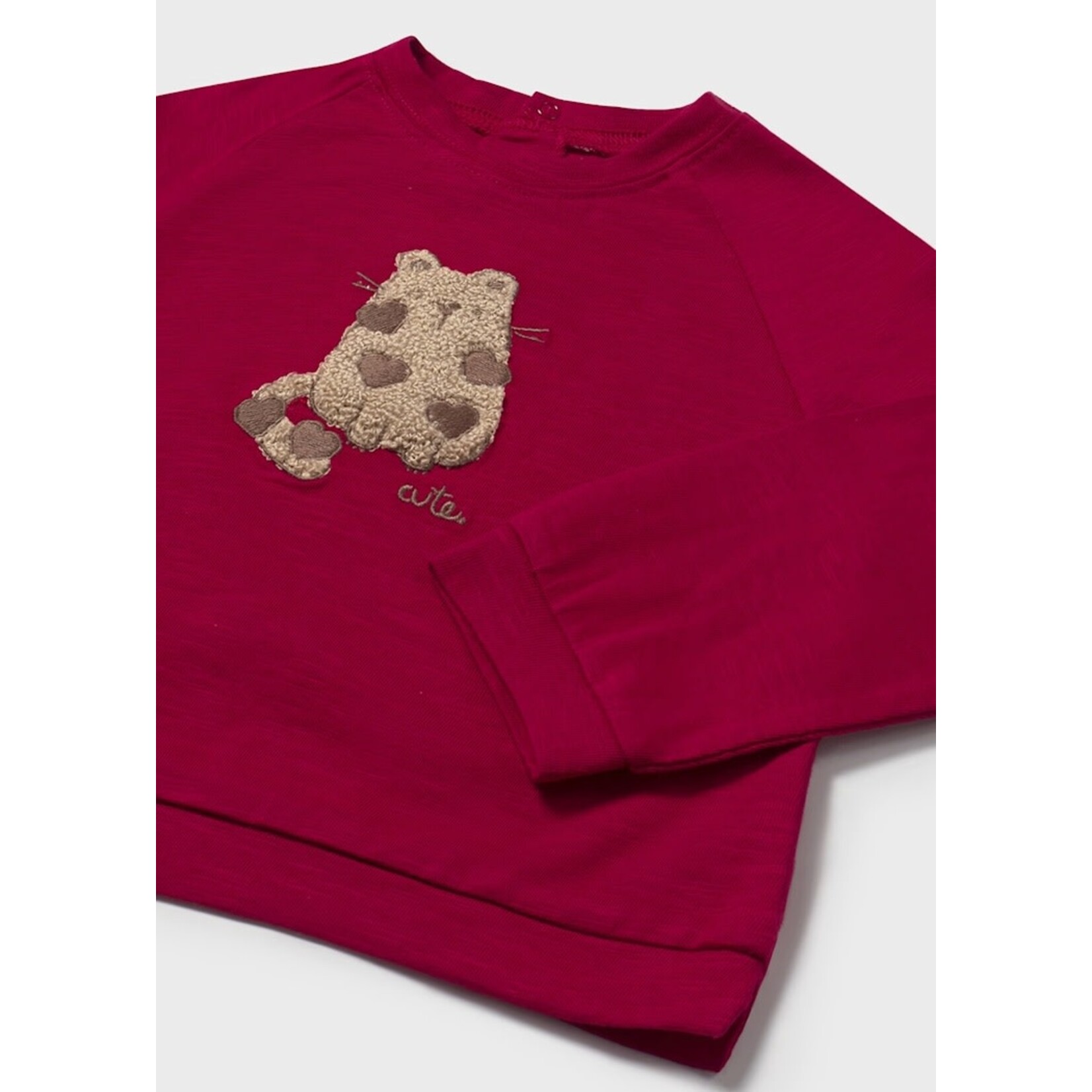 Mayoral MAYORAL - Oversized T-Shirt with Cat and Hearts Embroidery