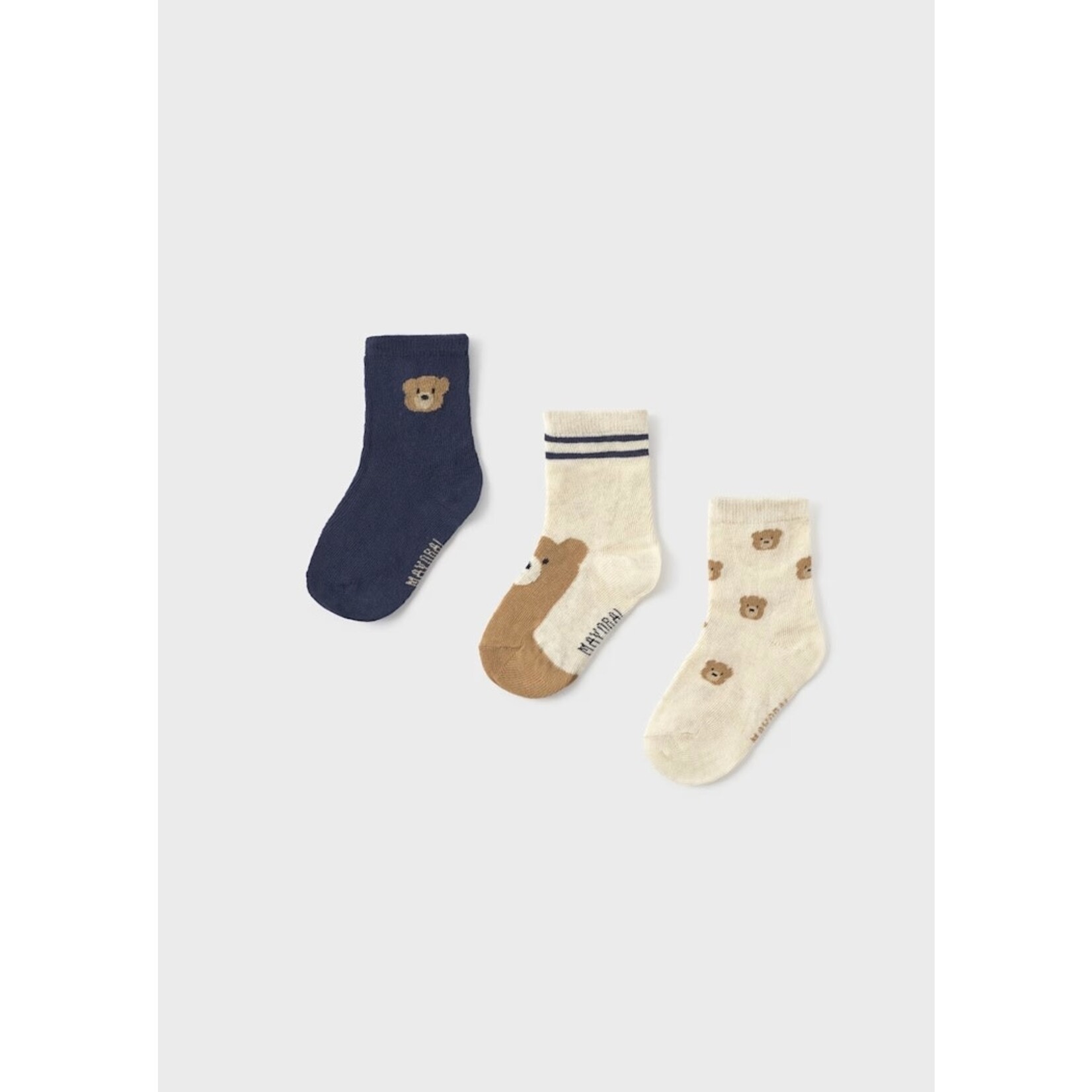 Mayoral MAYORAL - Pack of 3 pairs of baby/child socks Bear 'Beige/Navy Blue/Brown'