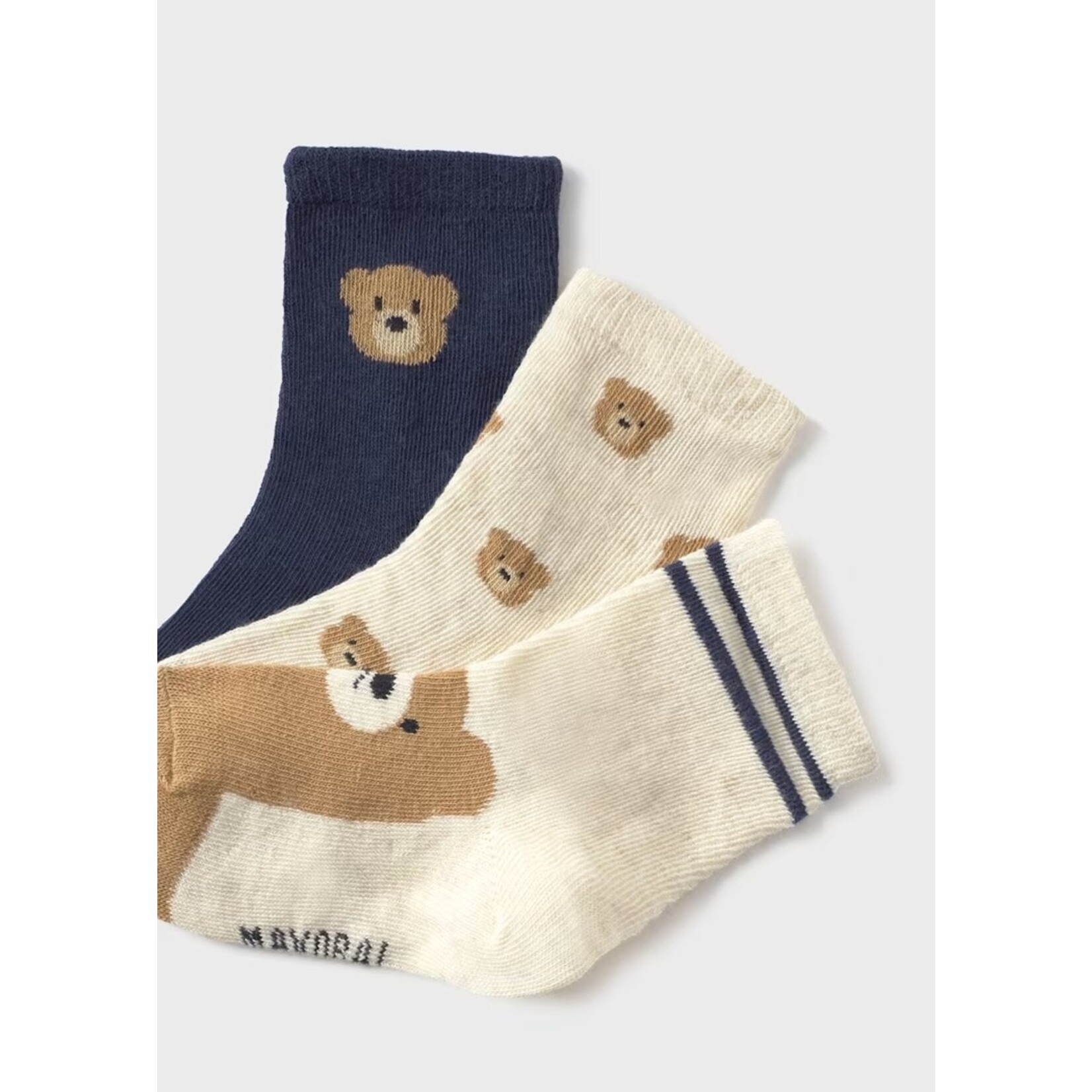 Mayoral MAYORAL - Pack of 3 pairs of baby/child socks Bear 'Beige/Navy Blue/Brown'