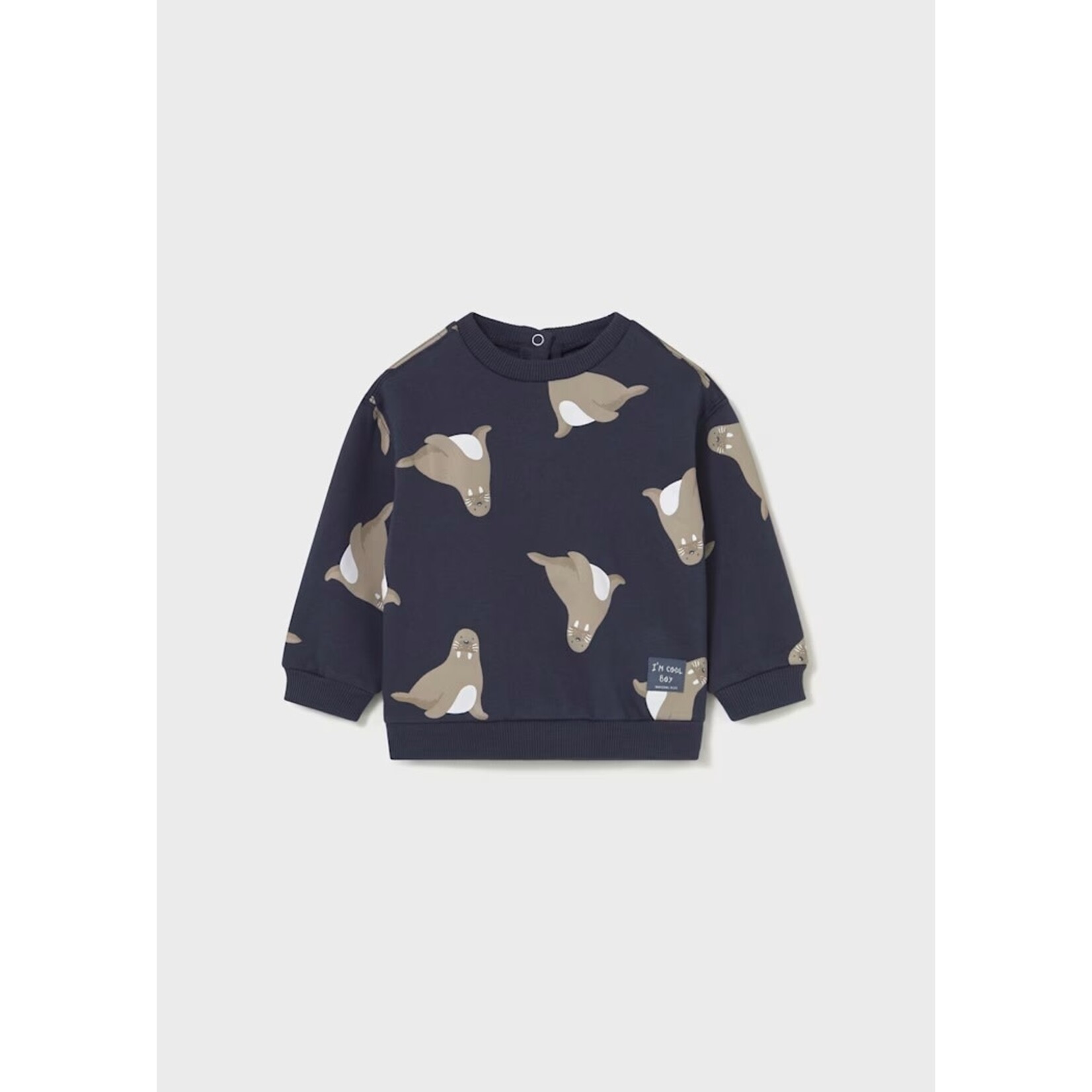 Mayoral MAYORAL - Chandail de style pull bleu nuit avec imprimé de morses
