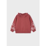 Mayoral MAYORAL - Terracotta orange sweater with ruffled collar and embroidery on the sleeves