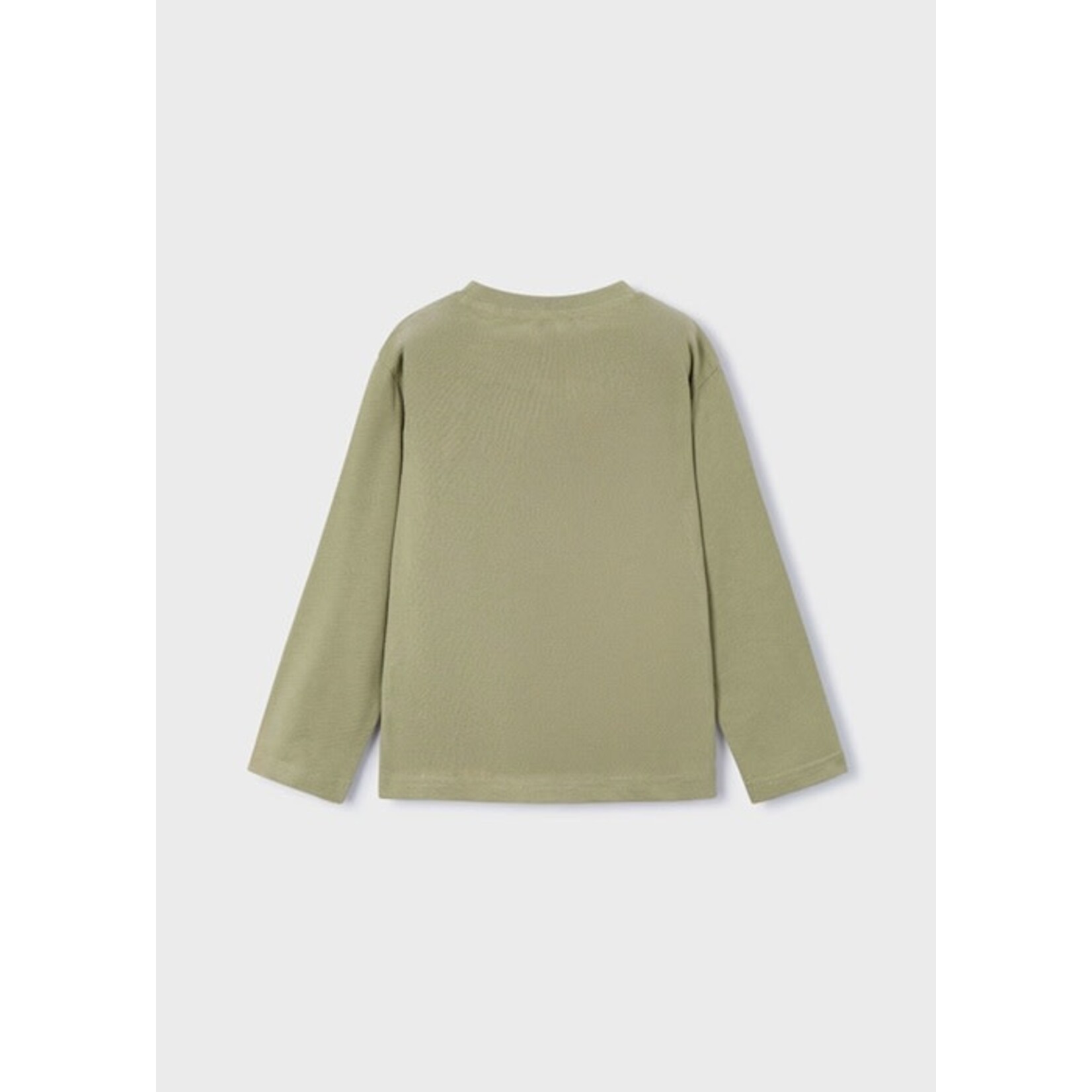 Mayoral  MAYORAL - Pistachio green t-shirt with dinosaur on bicycle print