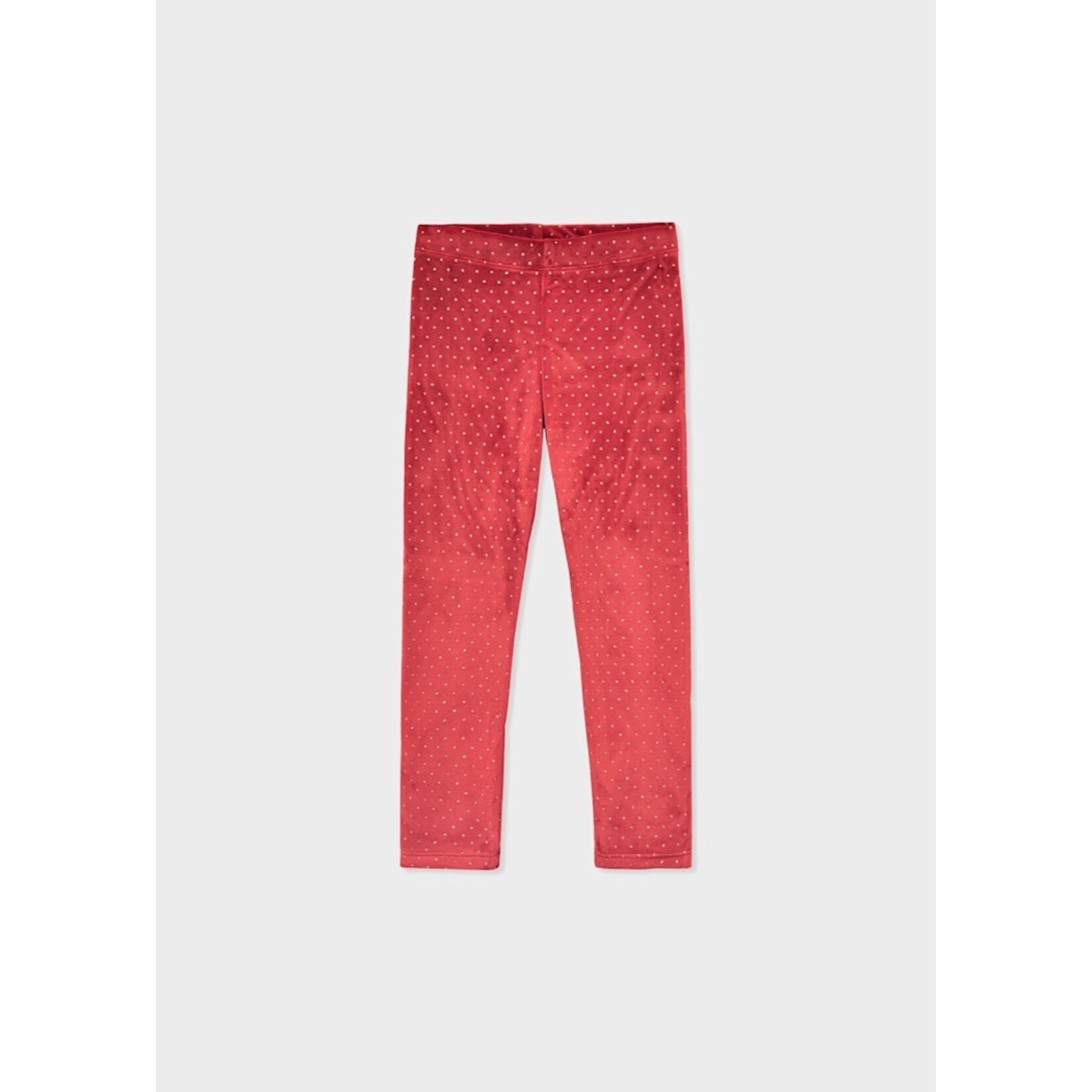 Mayoral MAYORAL - Legging en velours rouge avec motif de brillants