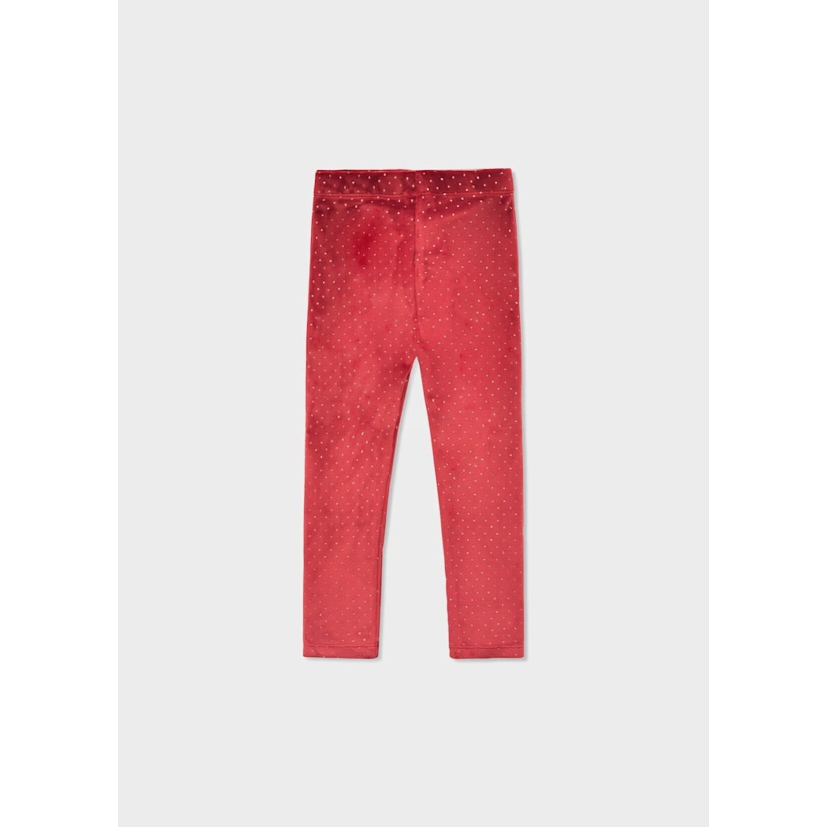Mayoral MAYORAL - Legging en velours rouge avec motif de brillants