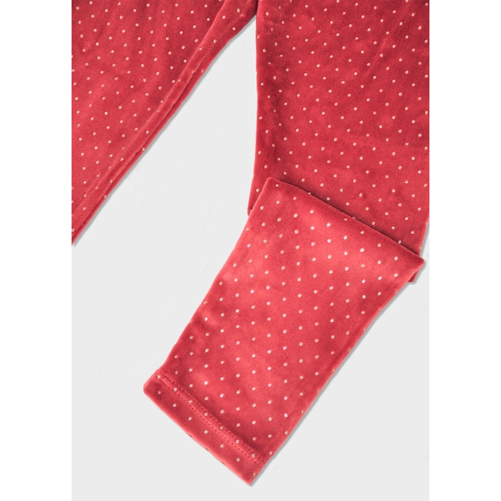 Mayoral MAYORAL - Legging en velours rouge avec motif de brillants