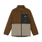 Color Kids COLOR KIDS - Manteau en sherpa mi-saison en colorblock brun, noir et beige