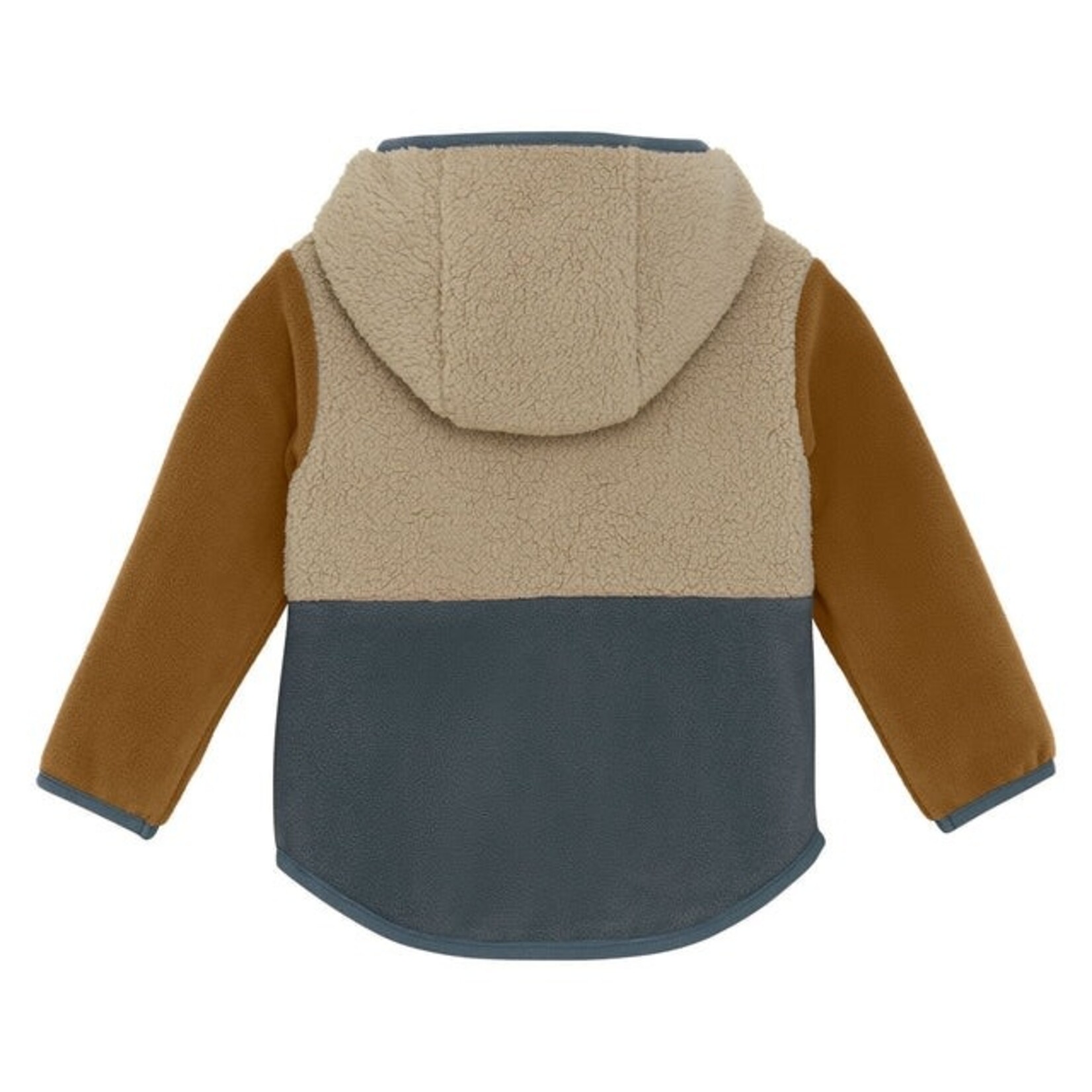 Color Kids COLOR KIDS - Manteau en sherpa mi-saison en colorblock brun, bleu et beige