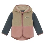 Color Kids COLOR KIDS - Mid-season fleece coat in pink, blue and beige colorblock