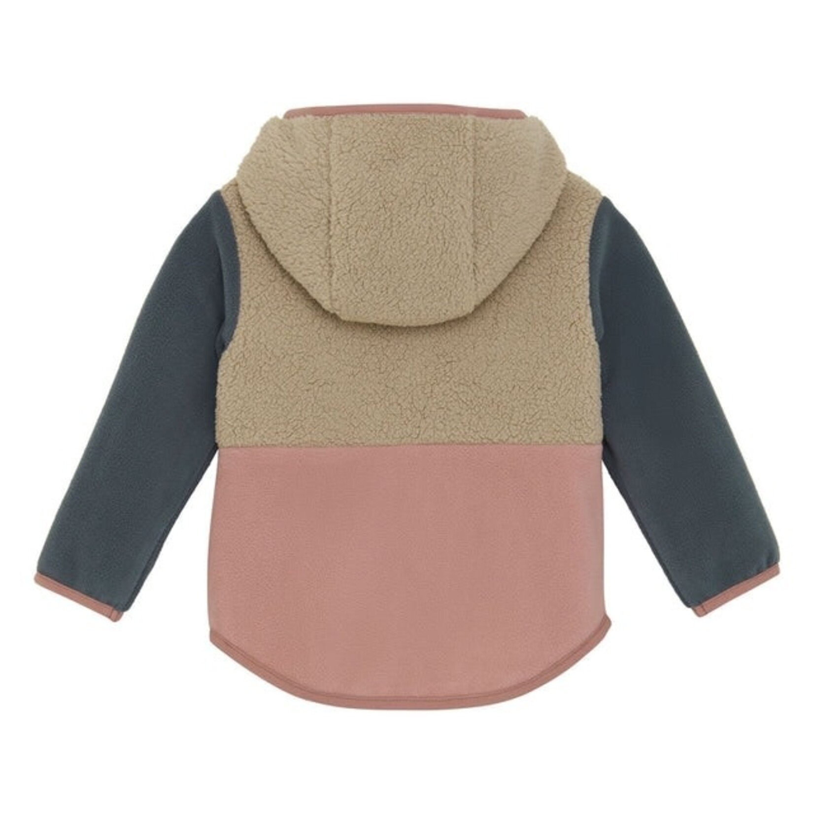 Color Kids COLOR KIDS - Manteau en sherpa mi-saison en colorblock rose, bleu et beige