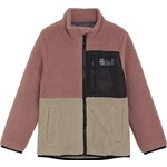 Color Kids COLOR KIDS - Manteau en sherpa mi-saison en colorblock rose, noir et beige