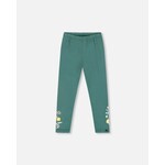 Deux par Deux DEUX PAR DEUX- Legging vert foncé imprimé de fleurs ' Colchiques dans les prés'