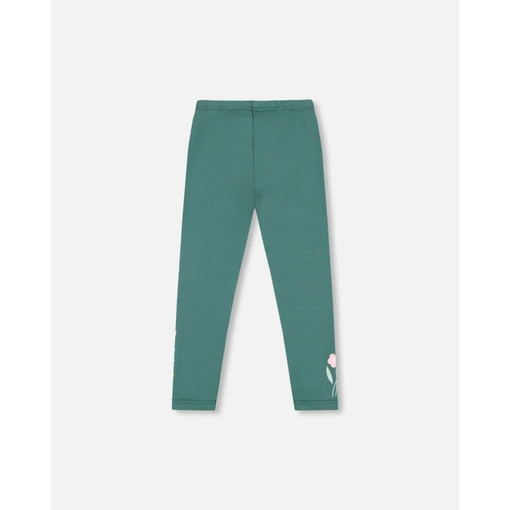 Deux par Deux DEUX PAR DEUX- Legging vert foncé imprimé de fleurs ' Colchiques dans les prés'