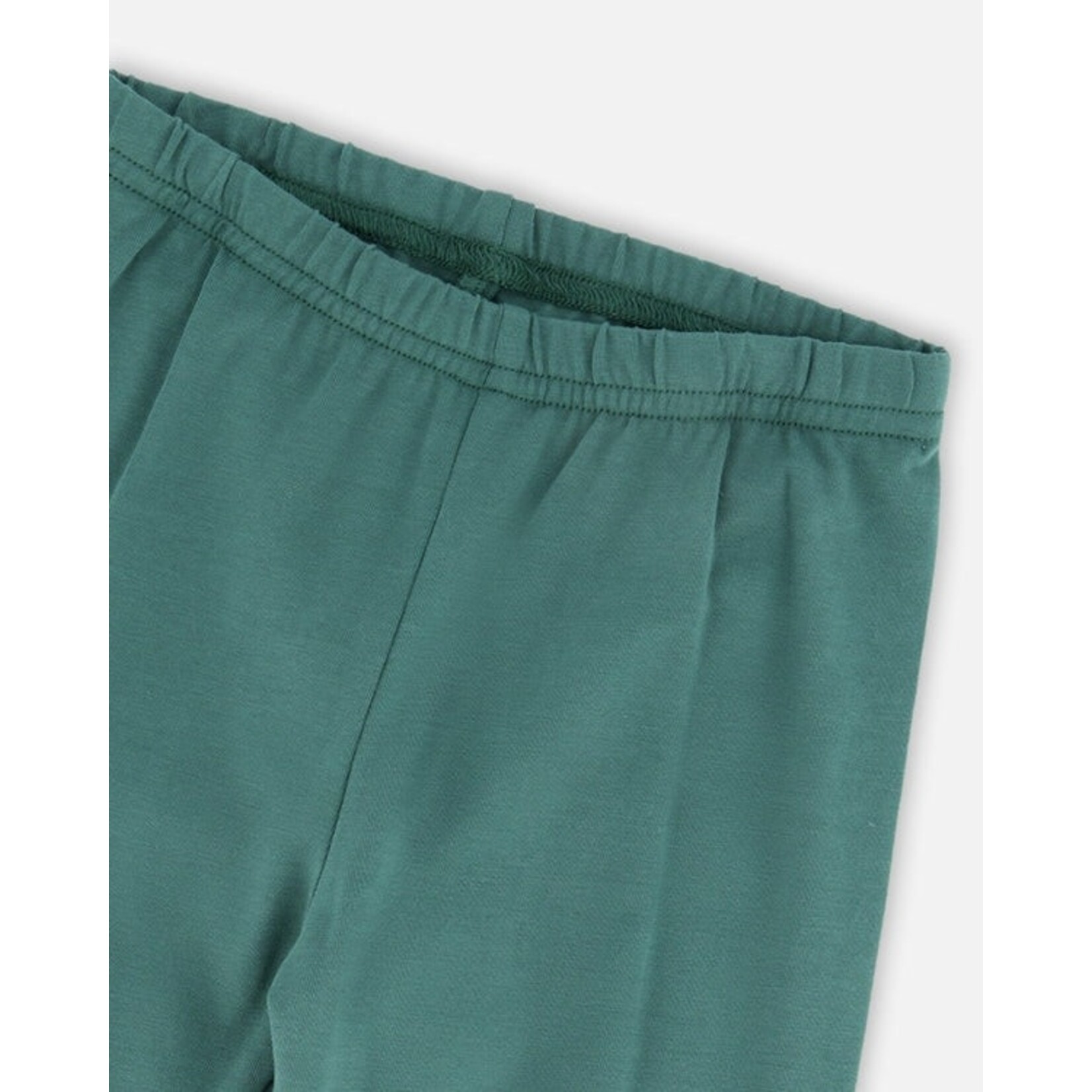 Deux par Deux DEUX PAR DEUX- Legging vert foncé imprimé de fleurs ' Colchiques dans les prés'