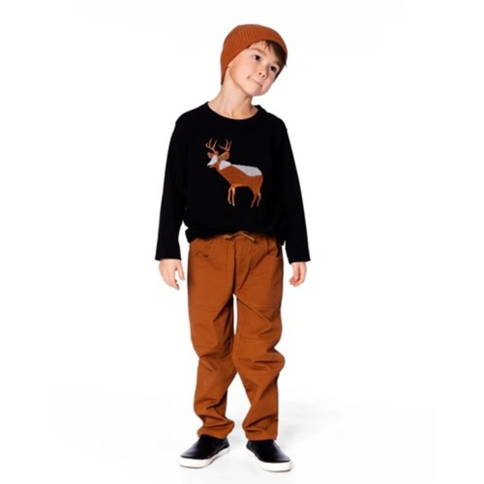 Deux par Deux DEUX PAR DEUX -Brown twill pants 'Boys' essentials'