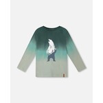Deux par Deux DEUX PAR DEUX- Green gradient long sleeve jersey T-shirt 'B.O.Y.S.'