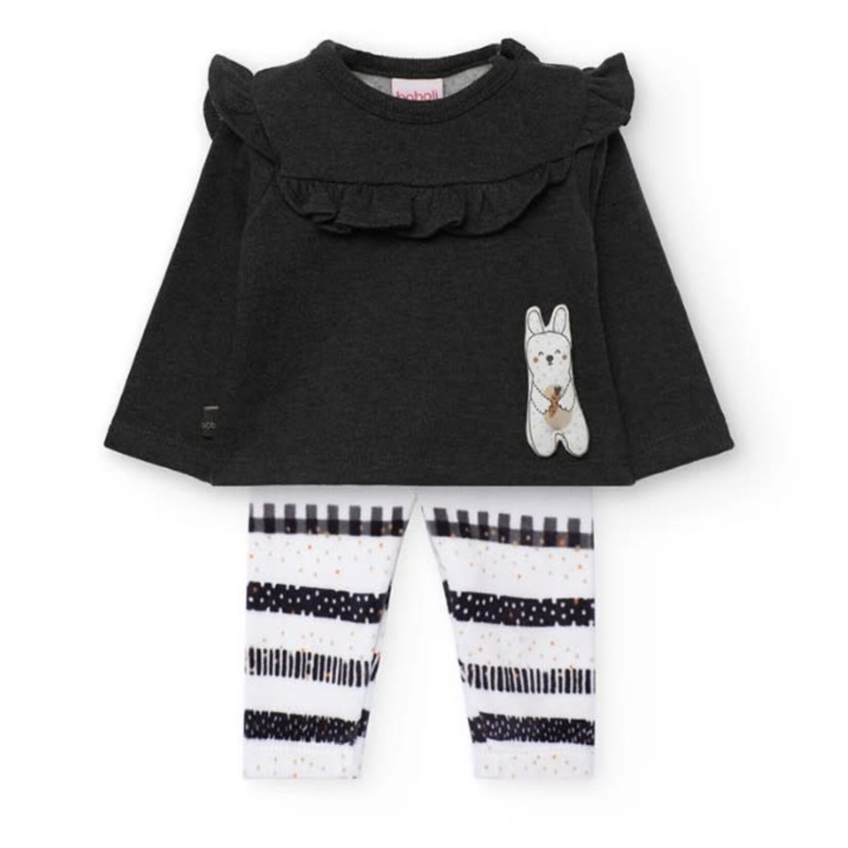 Boboli BOBOLI - Ensemble bébé chandail à manches longues en tricot gris foncé et legging