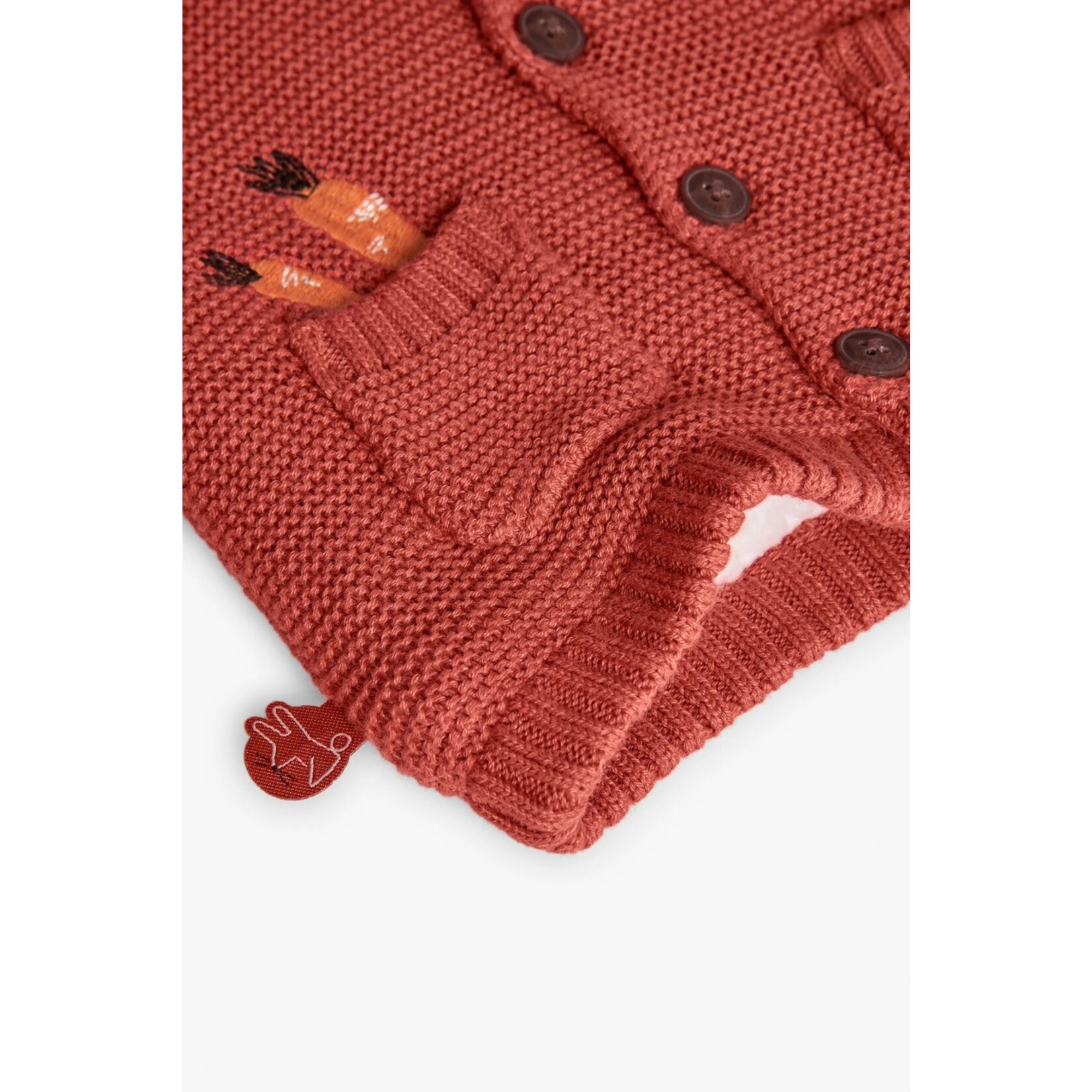 Boboli BOBOLI - Orange knitted jacket with detachable hood