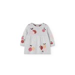 Boboli BOBOLI - Robe en tricot gris pâle avec motifs d'oranges colorées
