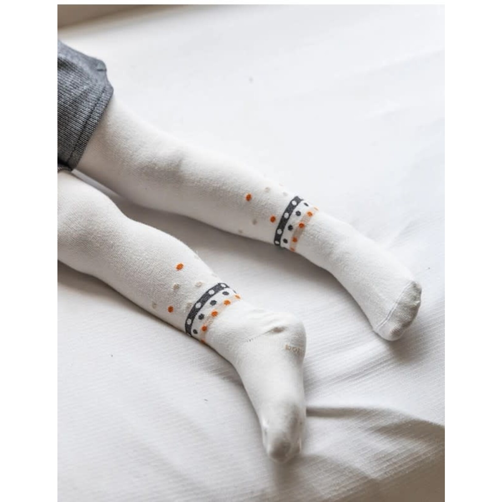 Boboli BOBOLI - Collants pour bébé en tricot blanc avec motif de lignes et points
