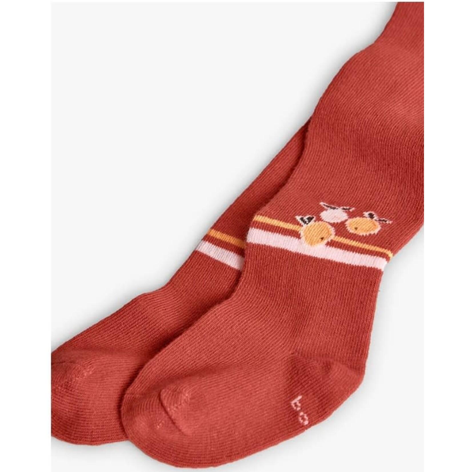 Boboli BOBOLI - White Knit Tights with Lines and Oranges