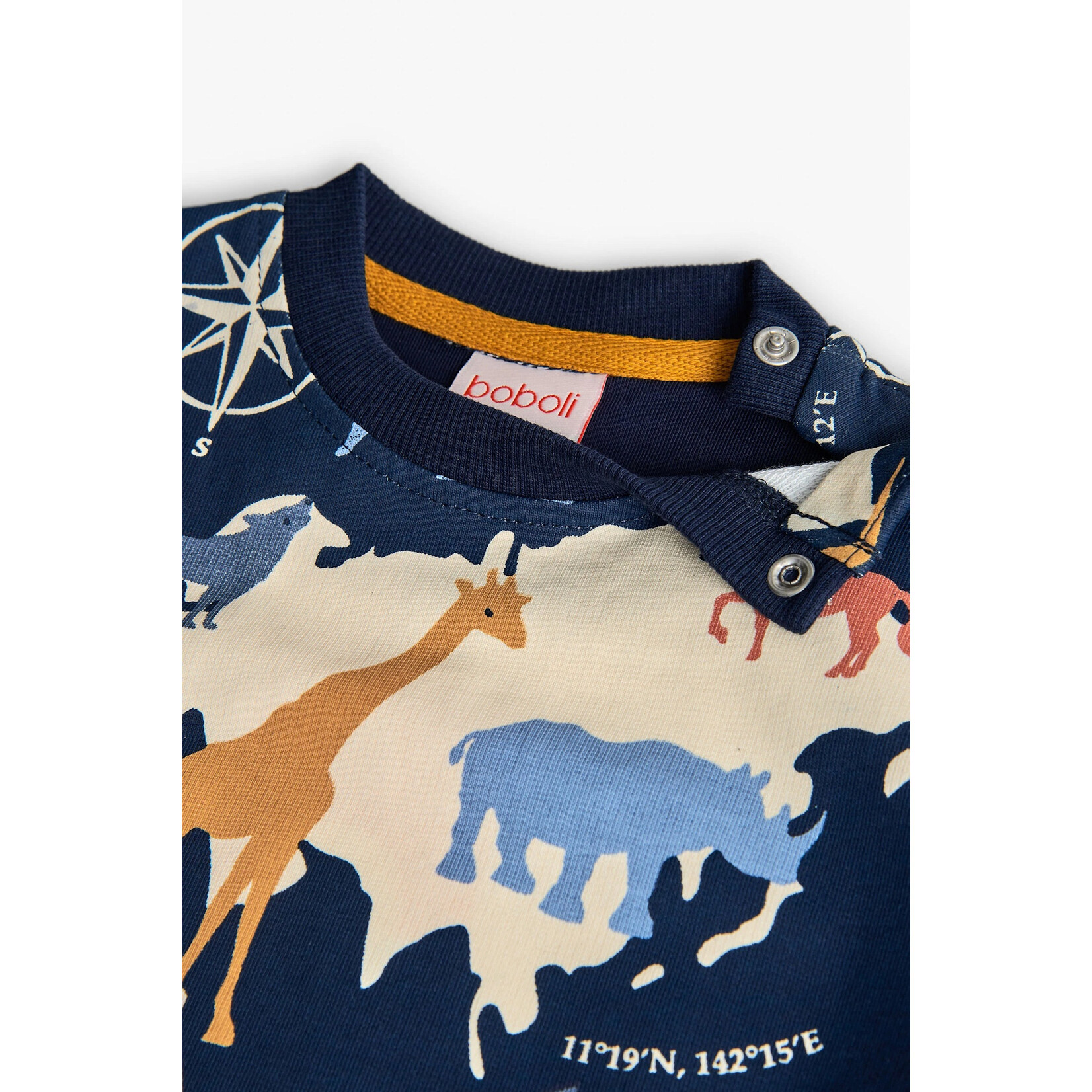 Boboli BOBOLI - Long Sleeved Navy Sweatshirt with Animal Print