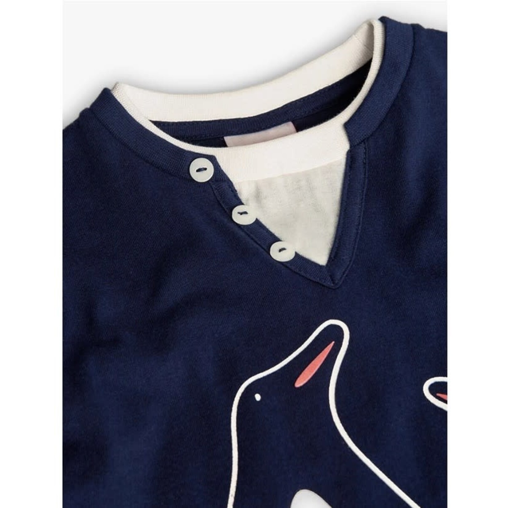 Boboli BOBOLI - T-shirt en à manches longues bleu marin avec imprimé de pingouins
