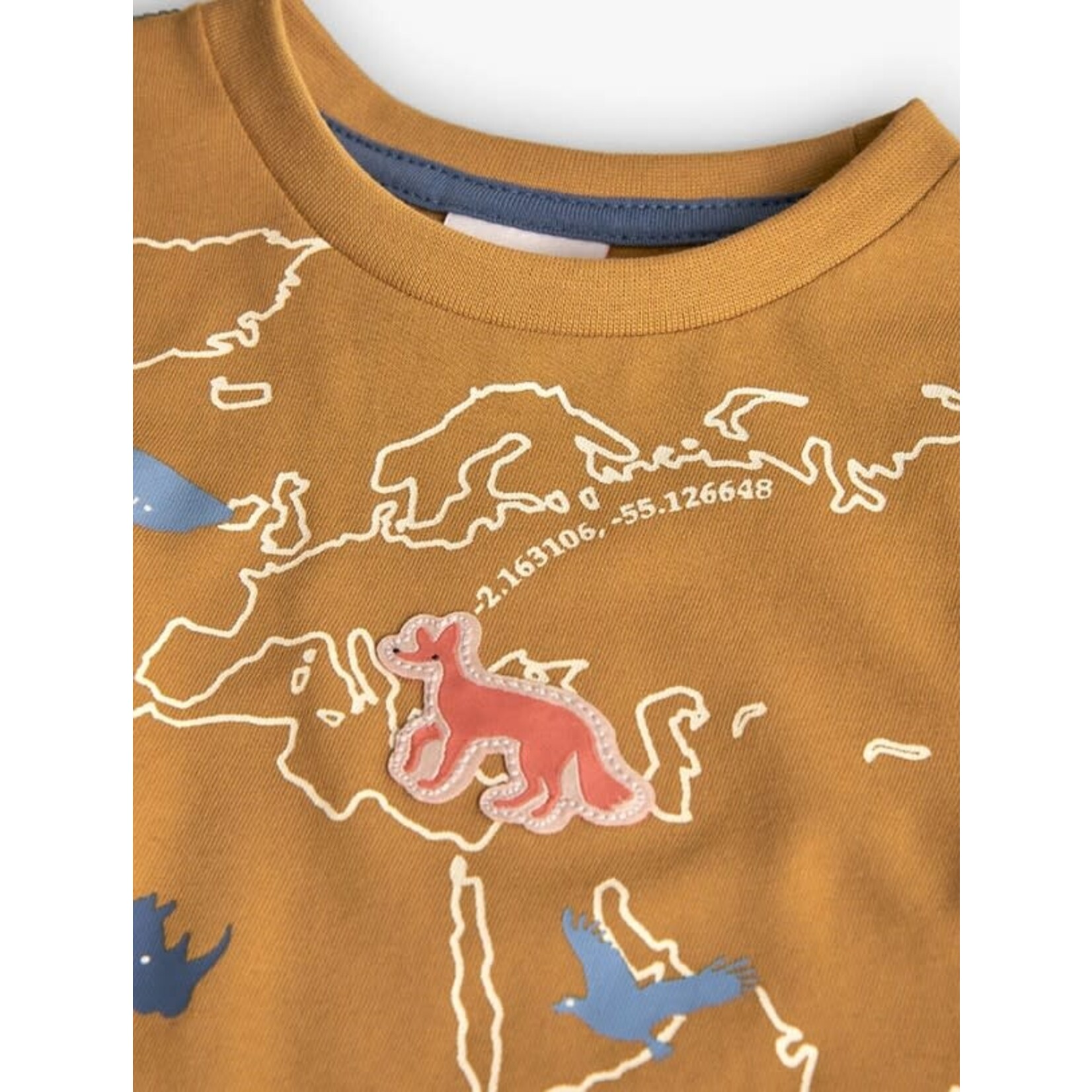 Boboli BOBOLI - T-shirt en à manches longues ocre avec animaux
