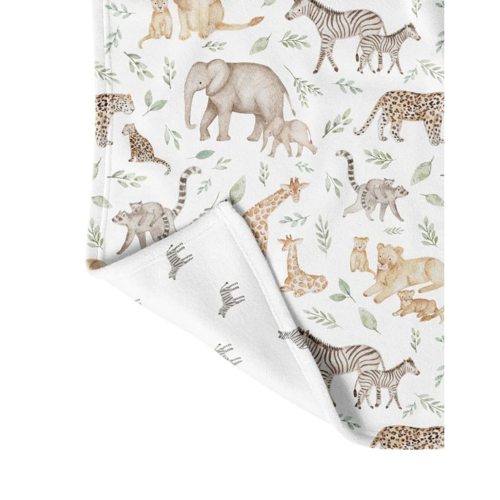 Veille sur toi VEILLE SUR TOI - Mini-couverture réversible de minky - Savannah