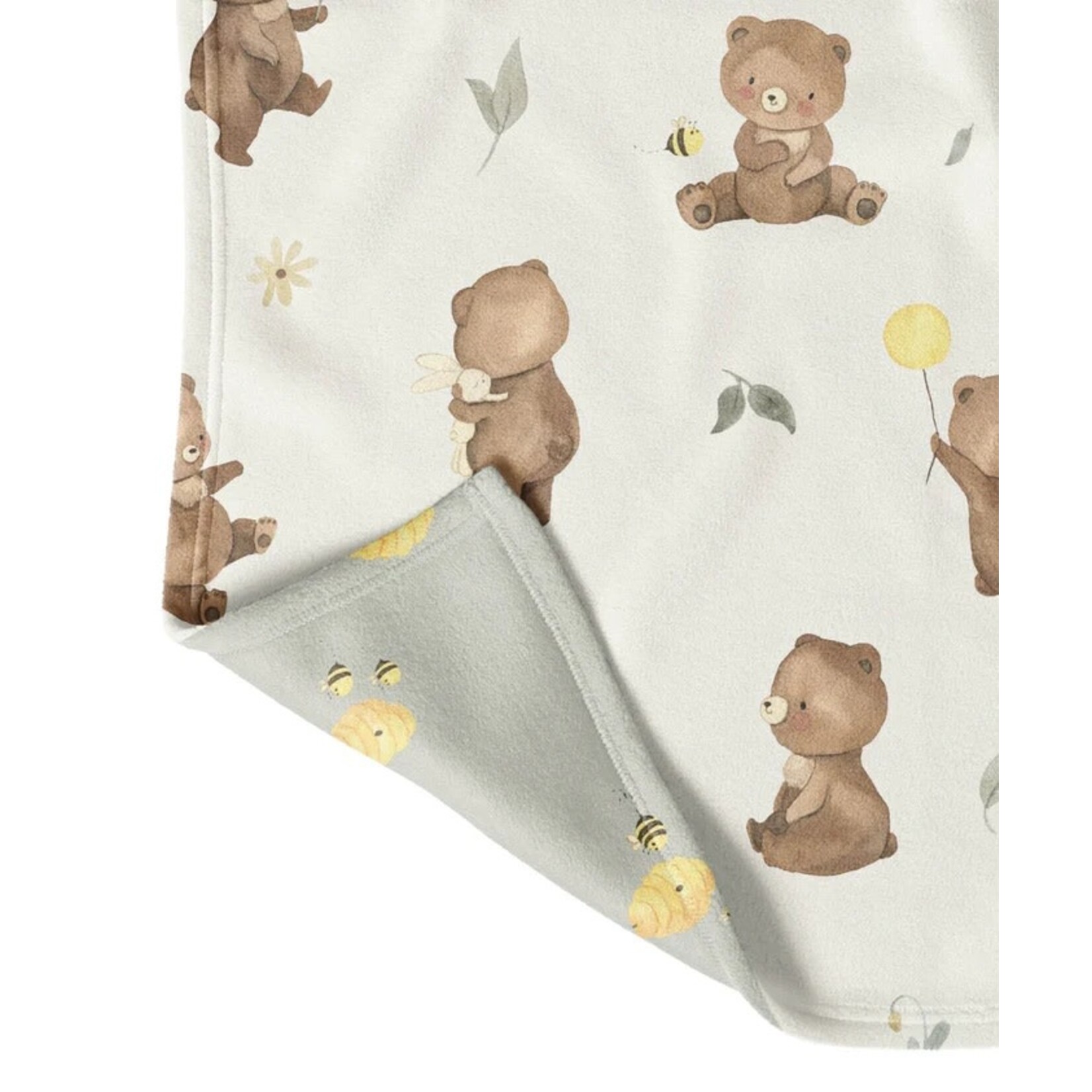 Veille sur toi VEILLE SUR TOI - Reversible Minky Mini Blanket - Little Bear